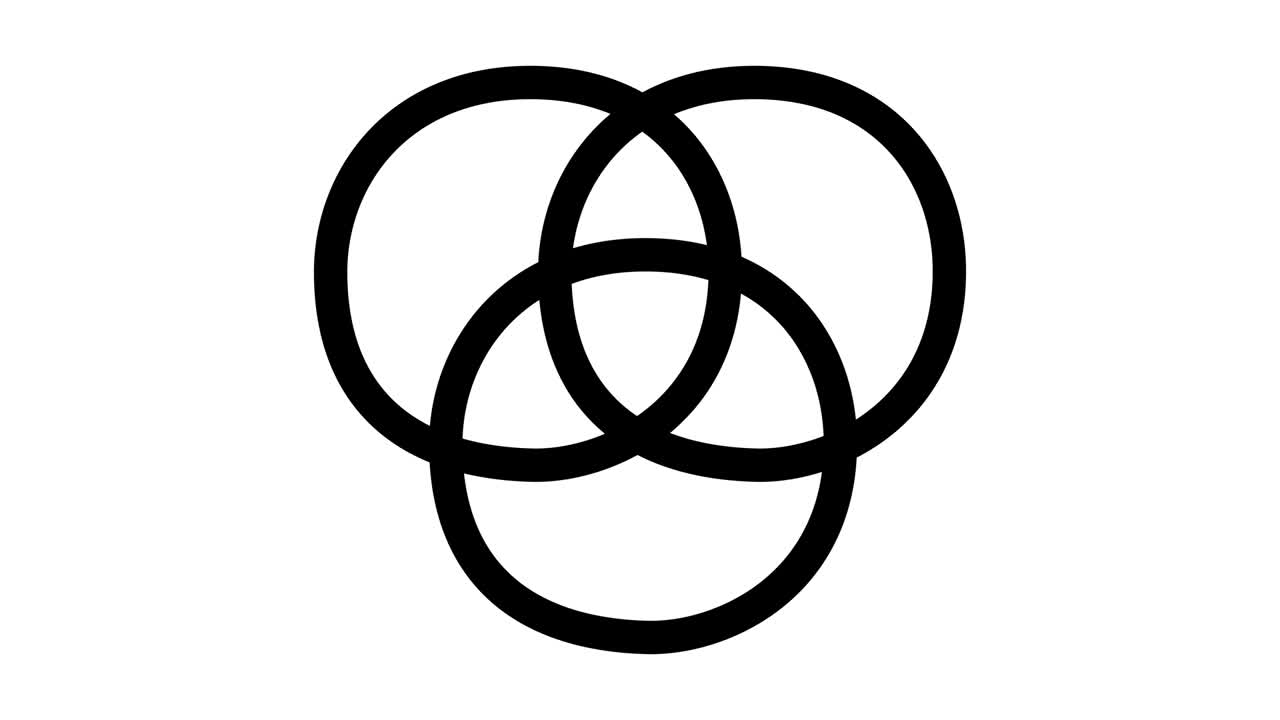 세 개의 치는 원 색상 스키마 모델 아이콘 애니메이션 모션 그래픽 4k 비디오 모션 일러스트레이션 표시 아웃라인 도들 스타일 알파 채널