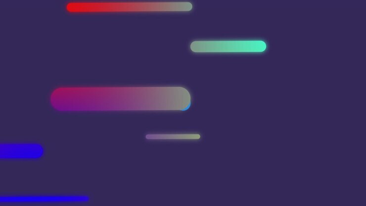 Animation of multi coloured neon stripes on purple background