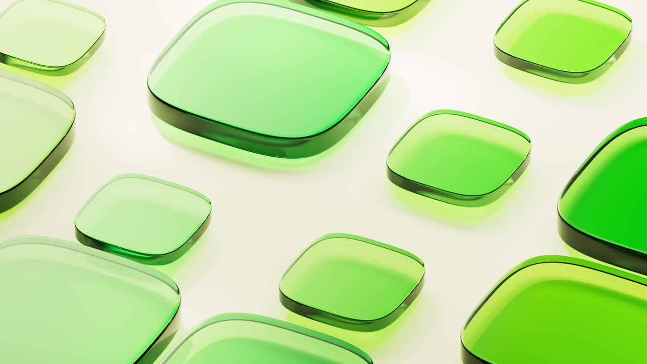 Rounded corner glass geometries background, 3d rendering