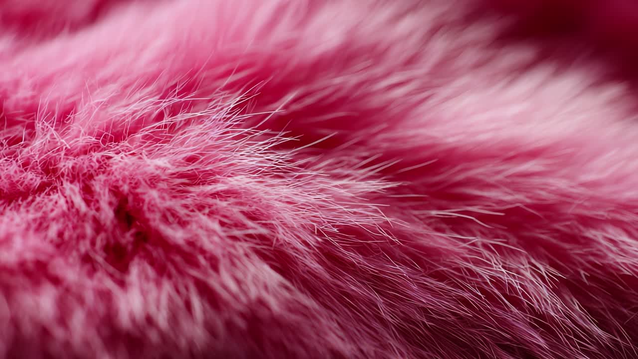 A Close-up Study of Lush Pink Fur: Exploring the Textures and Depth of Softness in Vibrant Pinkish Hues, Showcasing the Intricate Details and Fluffy Appearance that Captivates the Eye
