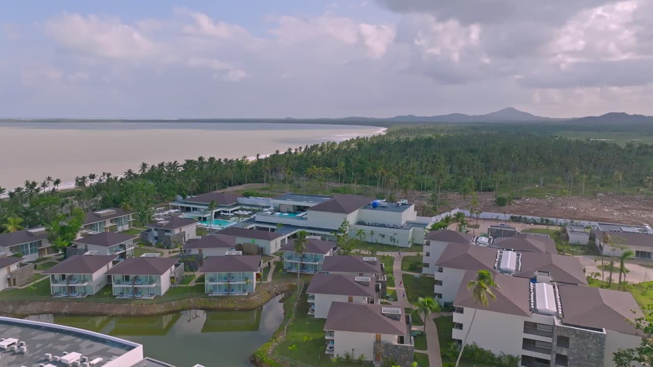 도미니카 공화국에서 아침에 유혹 miches 리조트의 공중 샷