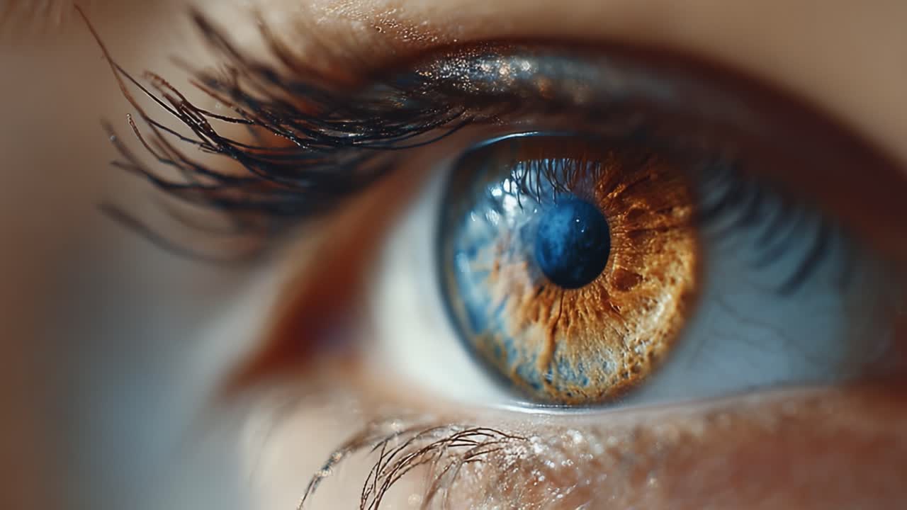 A Close-up Exploration of the Captivating Colors and Intricate Patterns Found in a Human Eye, Highlighting its Unique Texture and Mesmerizing Beauty