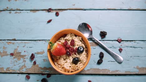 healthy breakfast in a bowl on a table 4k