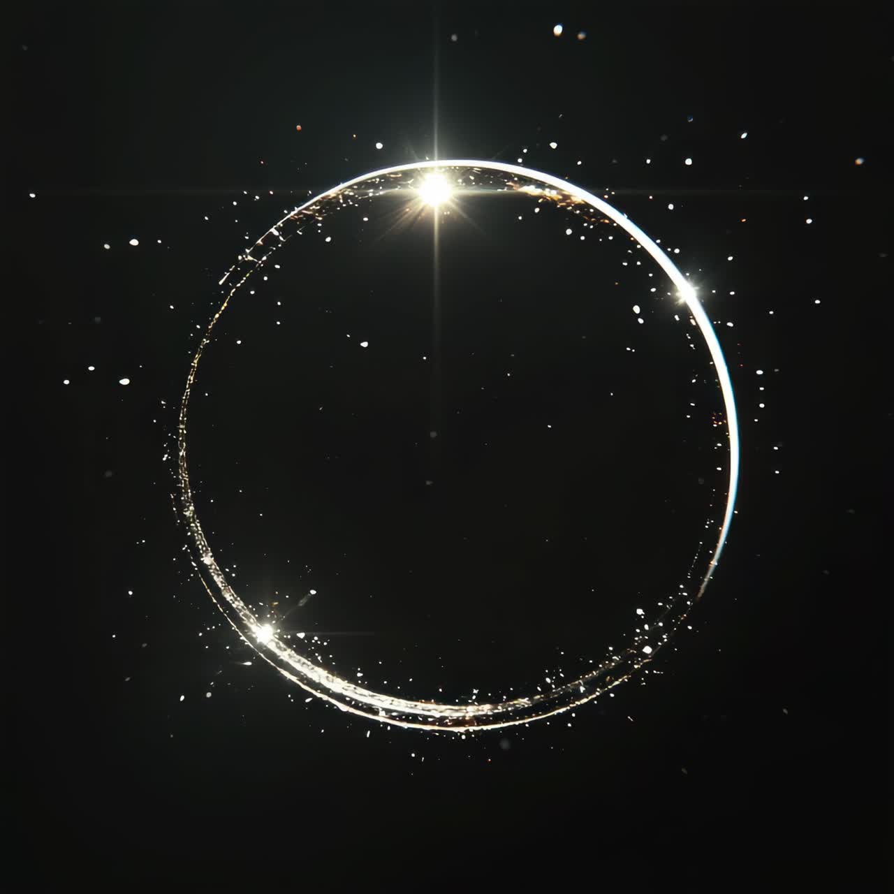 A mesmerizing video concept featuring a glowing ring with sparkling particles