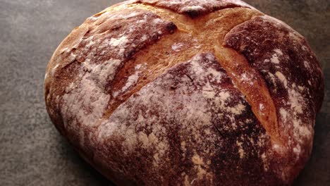 Freshly-baked-natural-bread-is-on-the-kitchen-table.