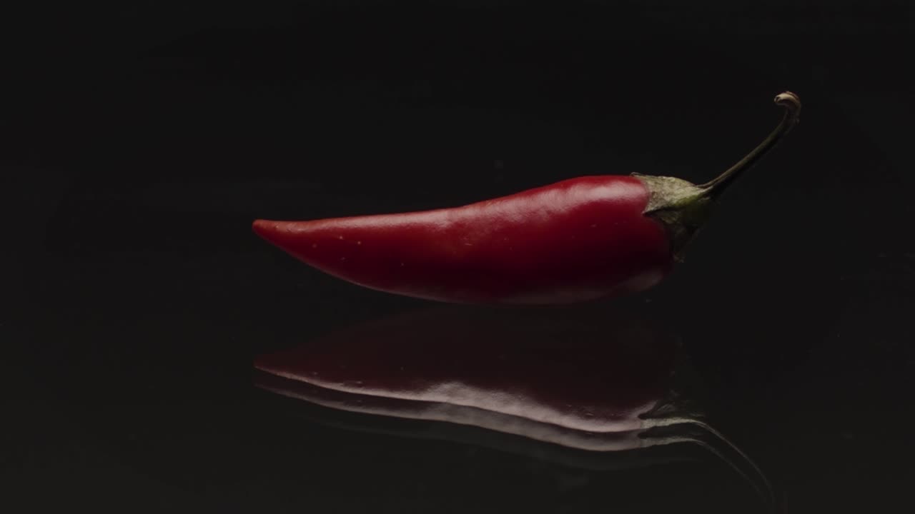 어두운 배경에 은 고추