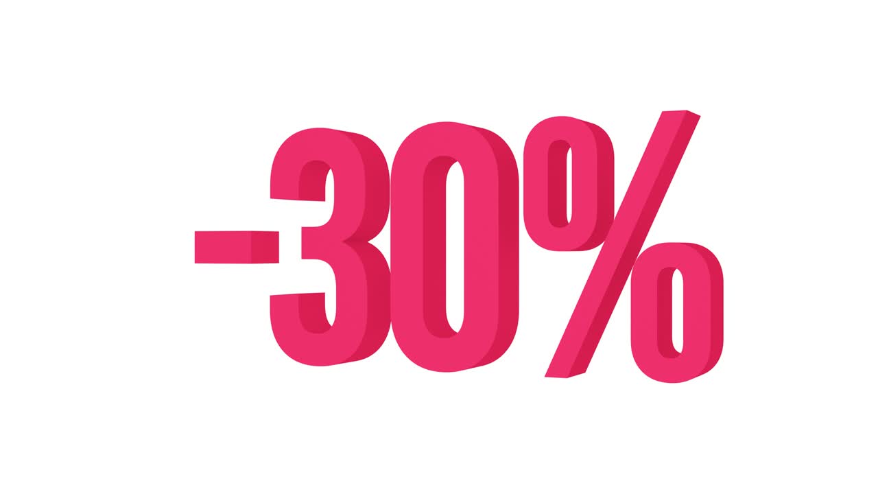 Animated text 30% discounts. Alpha channel