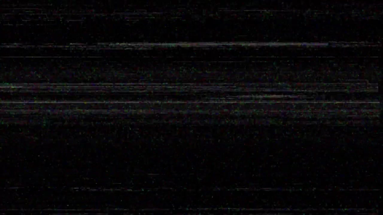 Digital Glitch and Static Noise on Black Screen