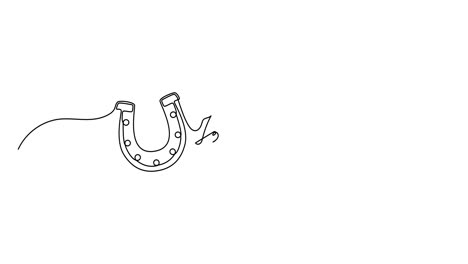 ilustración animada para el día de patrick. guión continuo de una línea texto cursivo soy afortunado. estilo minimalista dibujado a mano. video 4k