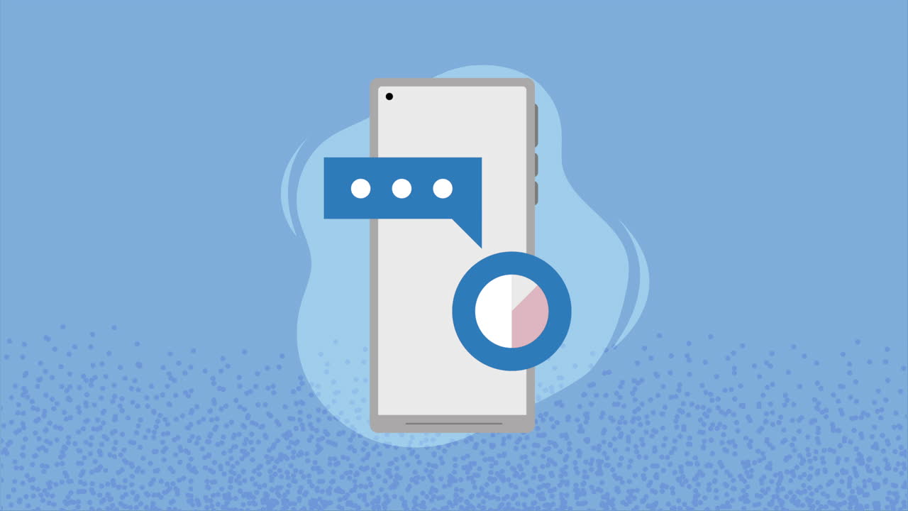 채팅 및 진행 그래프가있는 휴대 전화