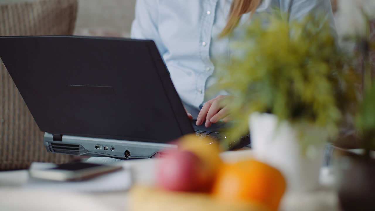 Businesswoman Writing Email On Laptop Computer