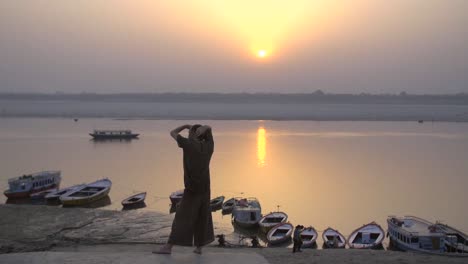 sunset over the ganges river