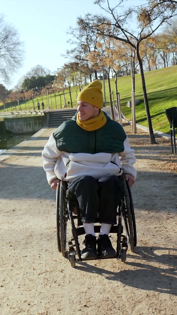 Person in Wheelchair Enjoying Autumn in the Park