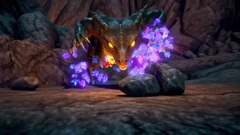 dragons in a cave