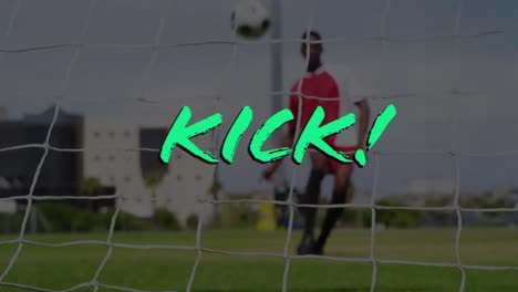 Animation-Von-Kick-Text-über-Fußballspieler