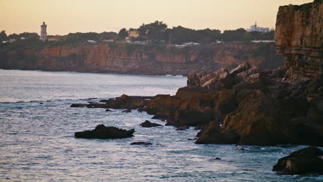 morning rocky coastline landscape view. tranquil travel island before sunrise