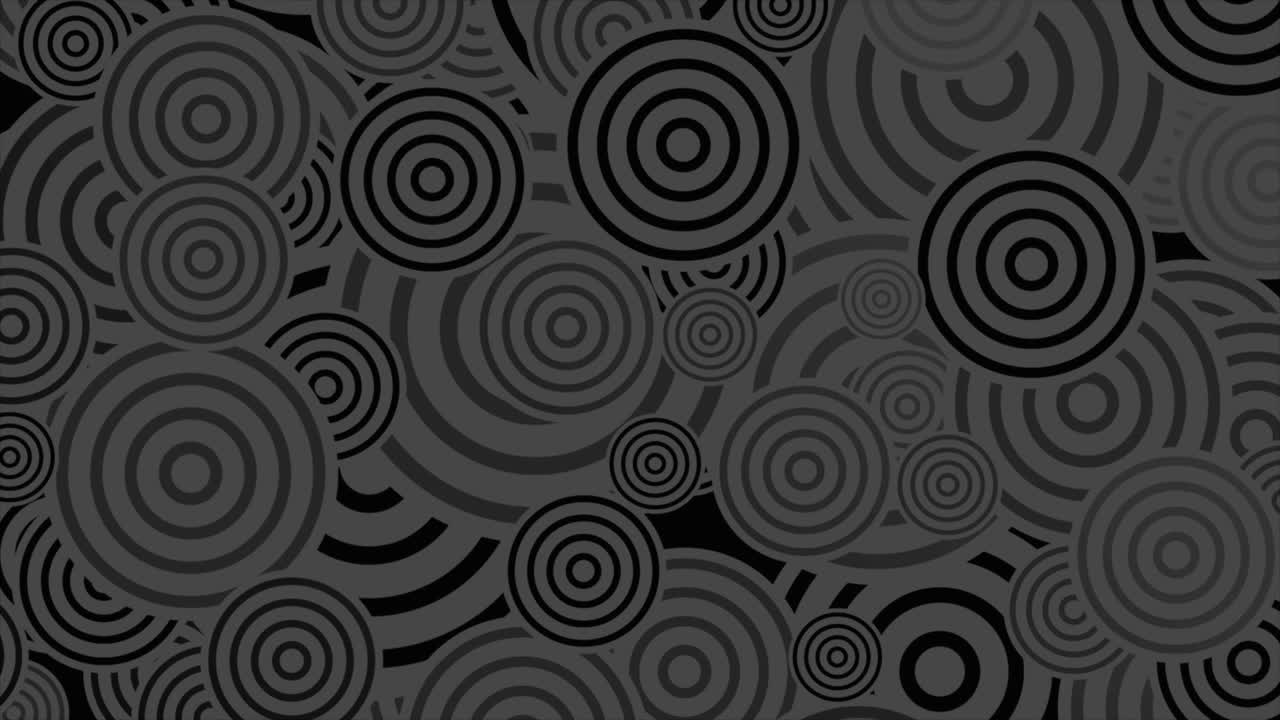 Black and grey rings abstract video animation