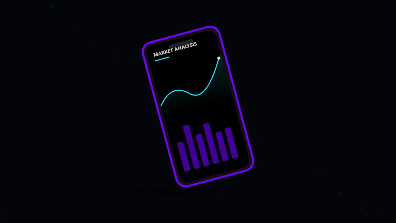 Smartphone che Mostra Grafici di Dati Finanziari per l'Analisi di Mercato