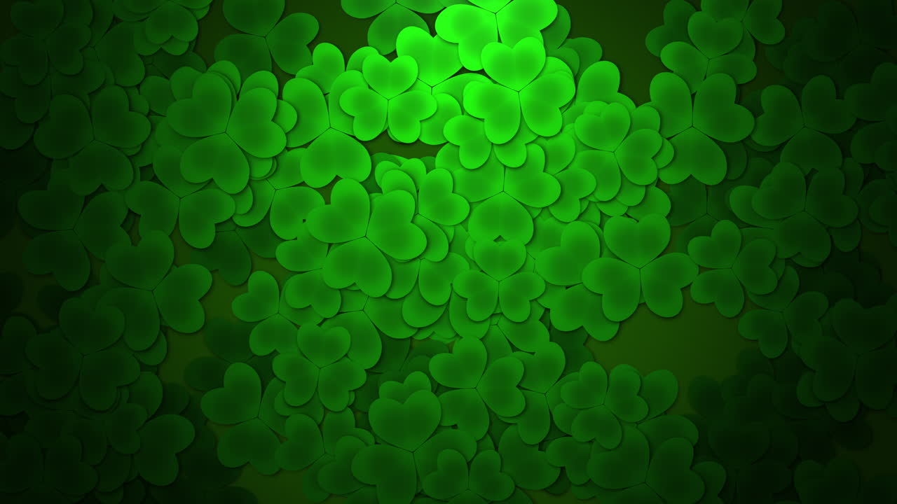 Motion green shamrocks with Saint Patrick Day 4