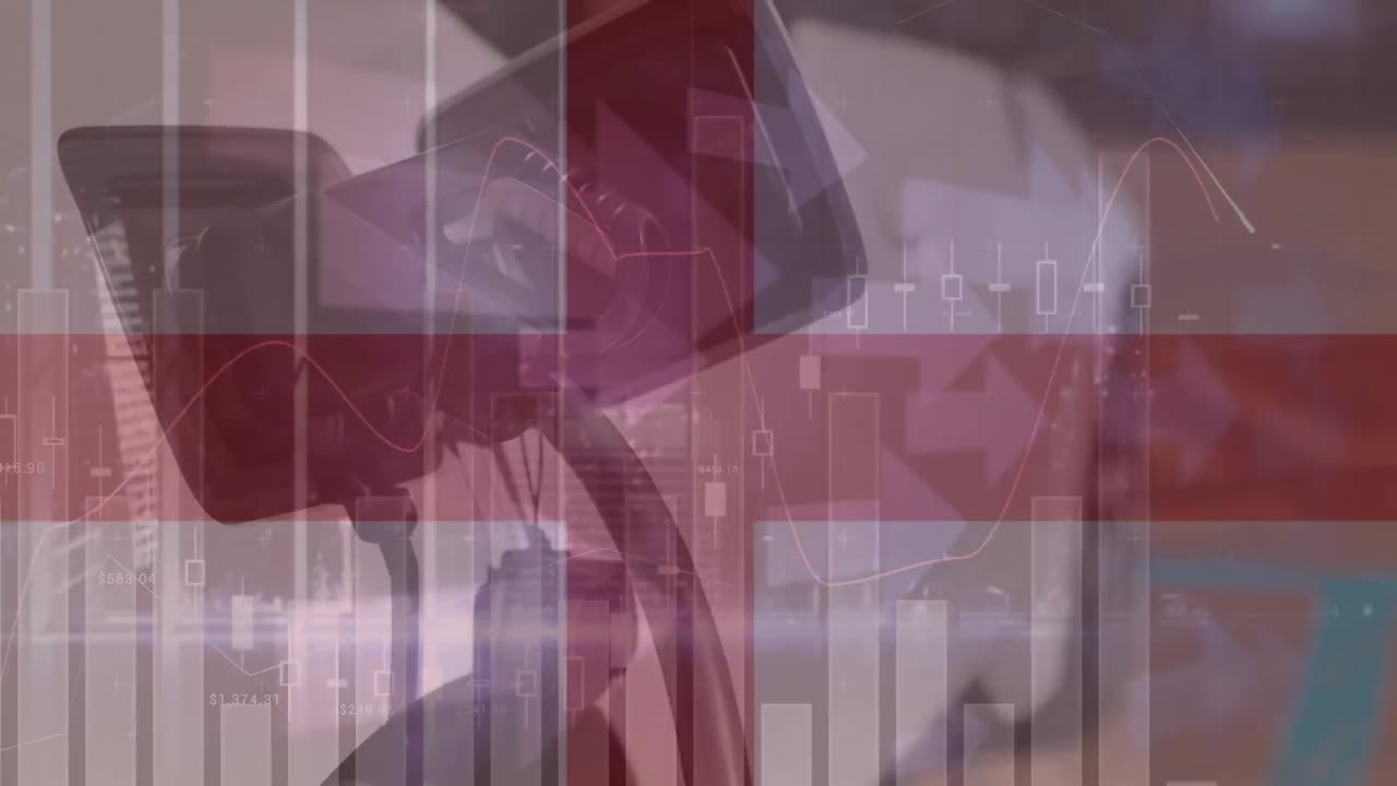 충전하는 동안 전기 자동차에 대한 그래프와 화살표의 애니메이션