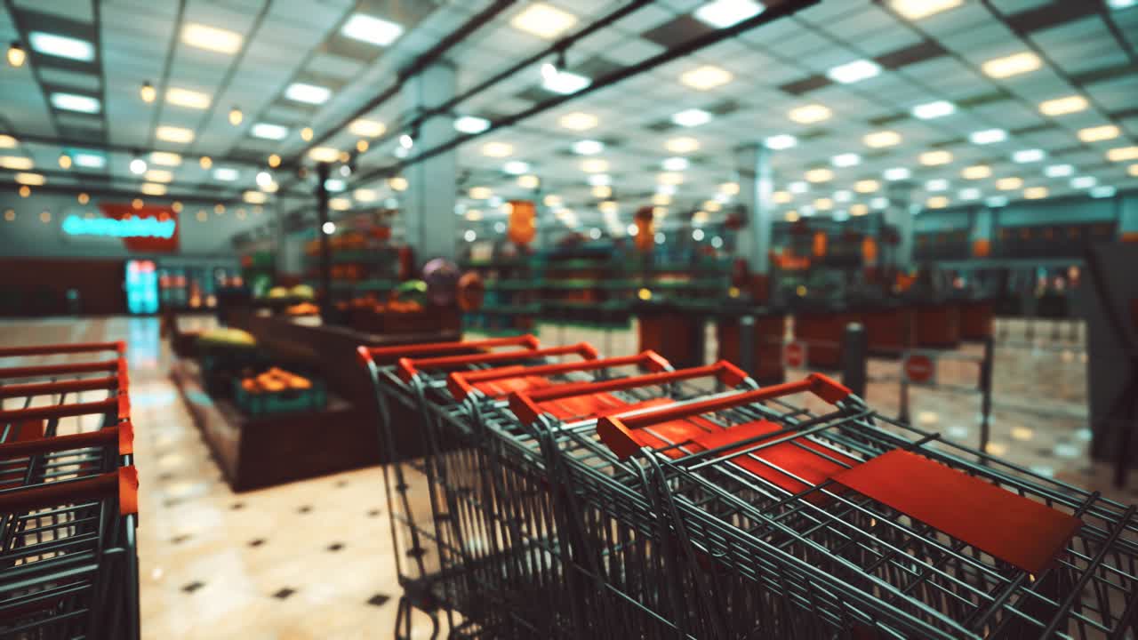 covid-19 epidemic and empty supermarket