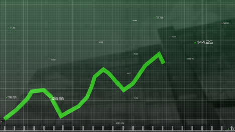 Animation-Der-Statistischen-Datenverarbeitung-Vor-Dem-Hintergrund-Hoher-Gebäude-Aus-Der-Tiefwinkelansicht