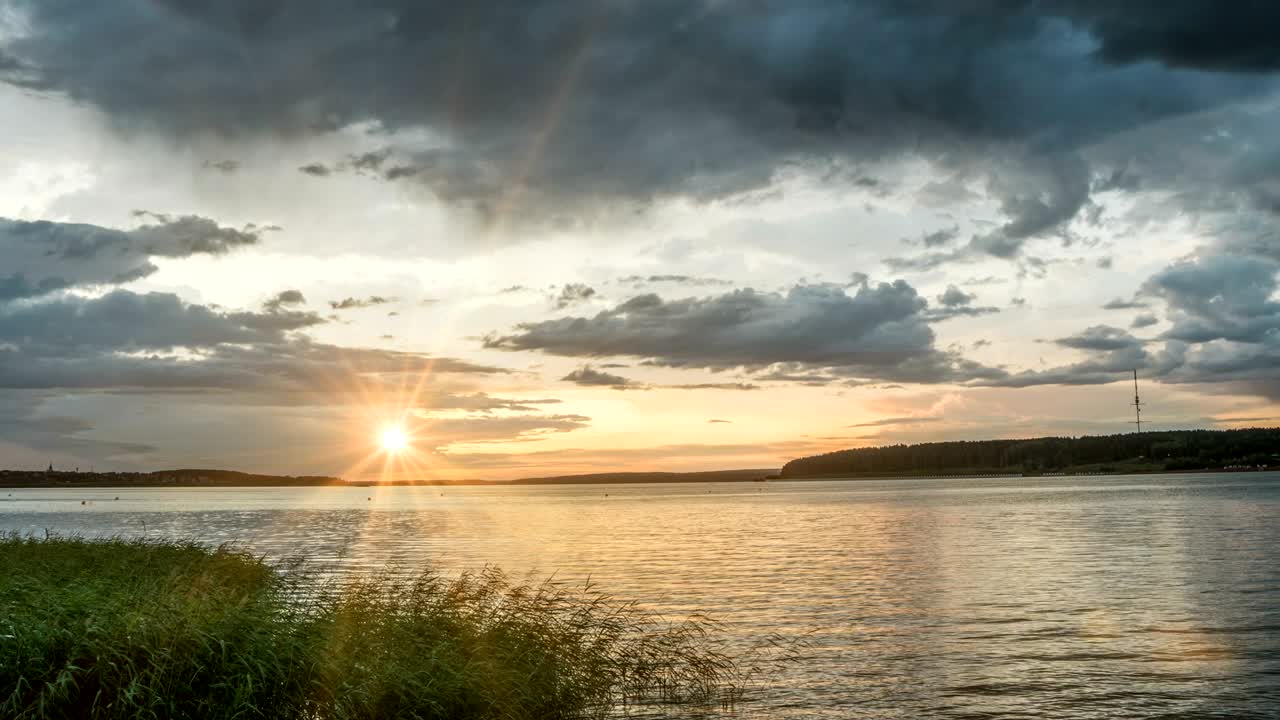 해가 지는 시간 스 아름다운 저녁 풍경 비디오 루프