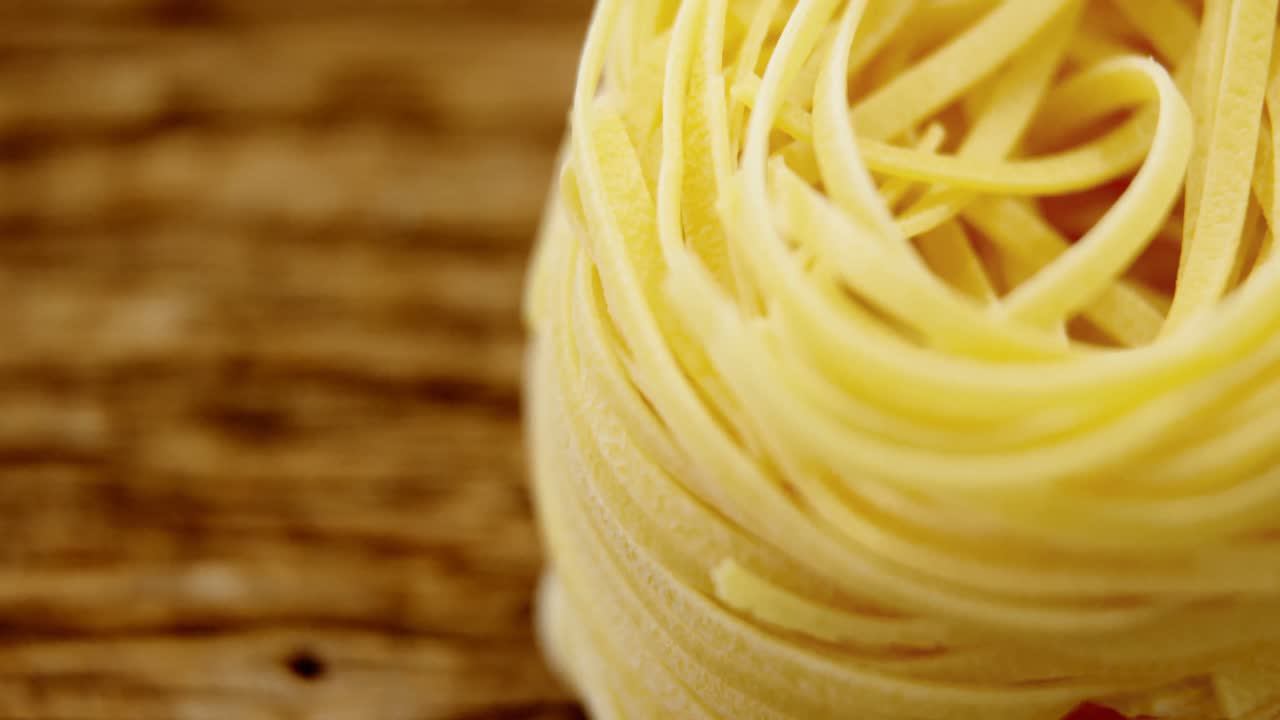primer plano de la fettuccina