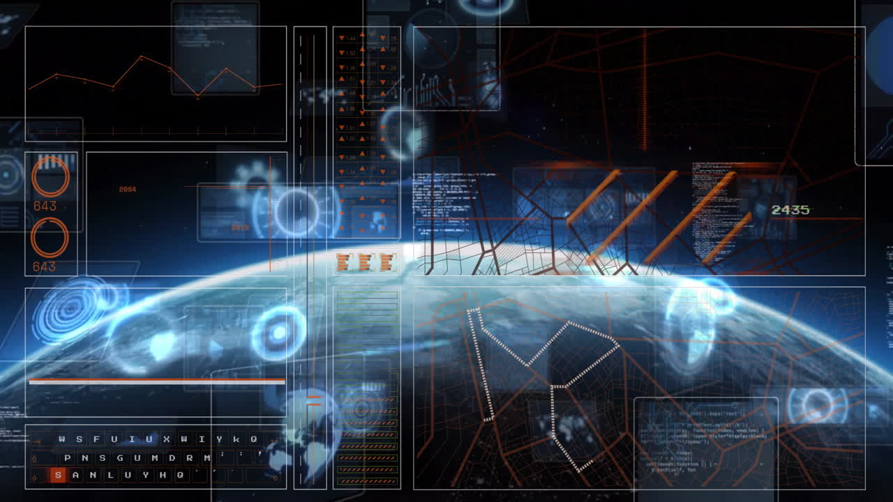 전 세계 데이터 처리 및 다이어그램의 애니메이션