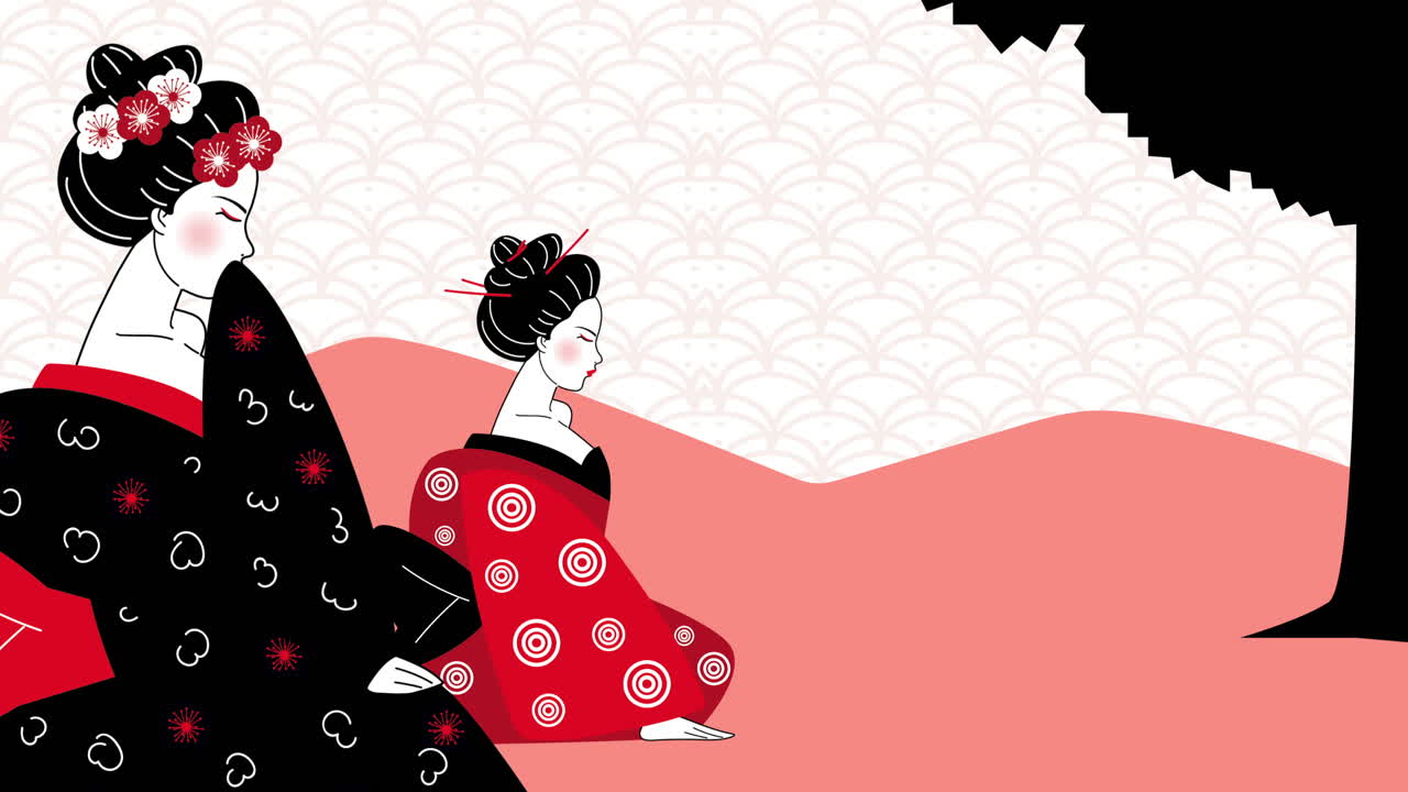 dos geishas con trajes tradicionales japoneses