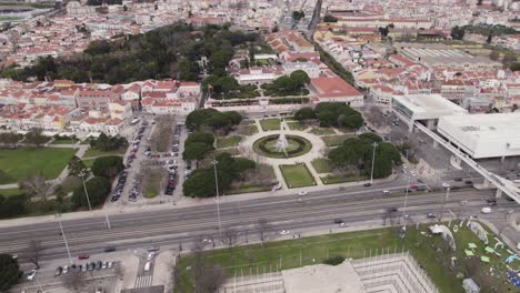 Afonso-de-Albuquerque-Garden:-Aerial-over-Serene-Oasis-in-Lisbon,-Portugal