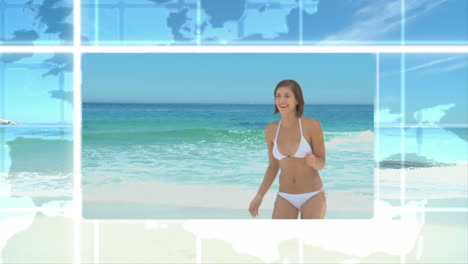 3d animation of couples at the beach