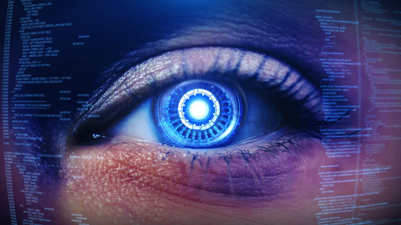 3d digital eye scan programming code technology background software developer computer software
