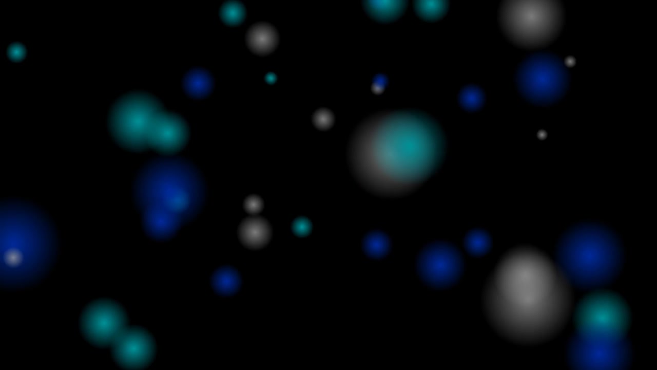 Abstract Motion Background with Floating Blue and White Bokeh Particles