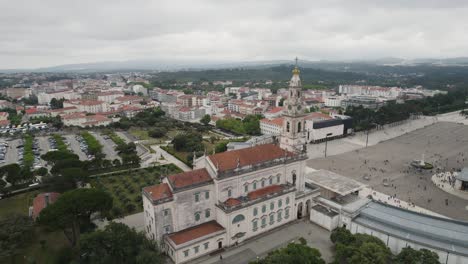 aerial view of the basilica of our lady of the rosary of fatima, portugal
