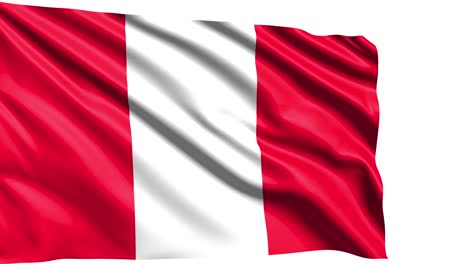 bandera del perú con estructura de tela en el viento (canal alfa, en bucle)