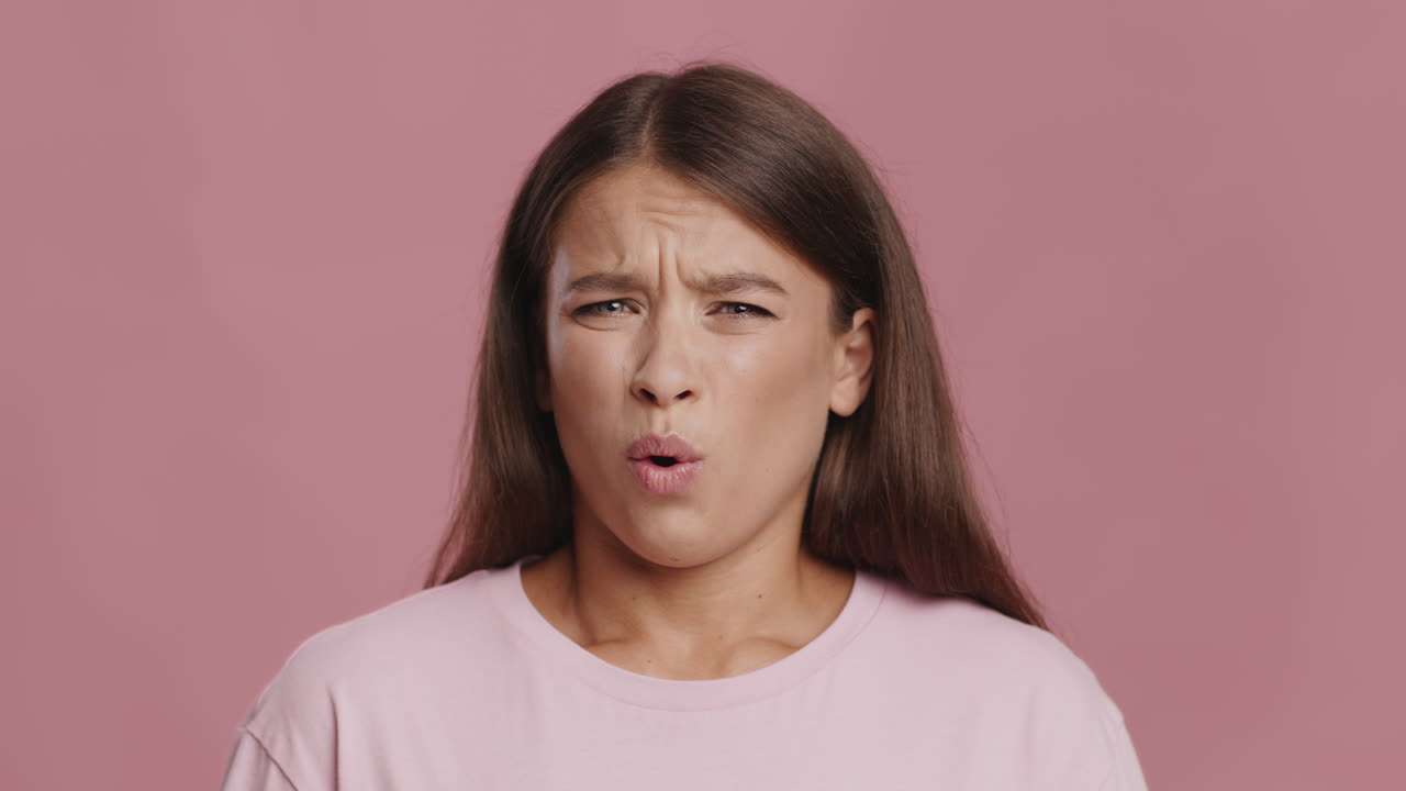 Woman with a confused expression