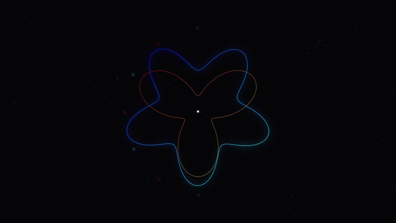 Grafica animata astratta di forme geometriche neon pulsanti