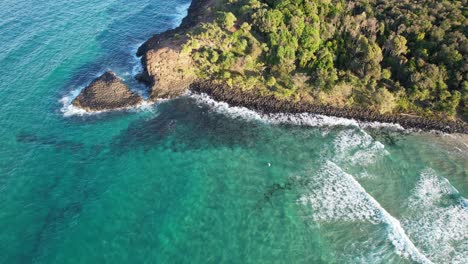 Fingal-Headland--Tasman-Sea---New-South-Wales--NSW---Australia---Aerial-Shot