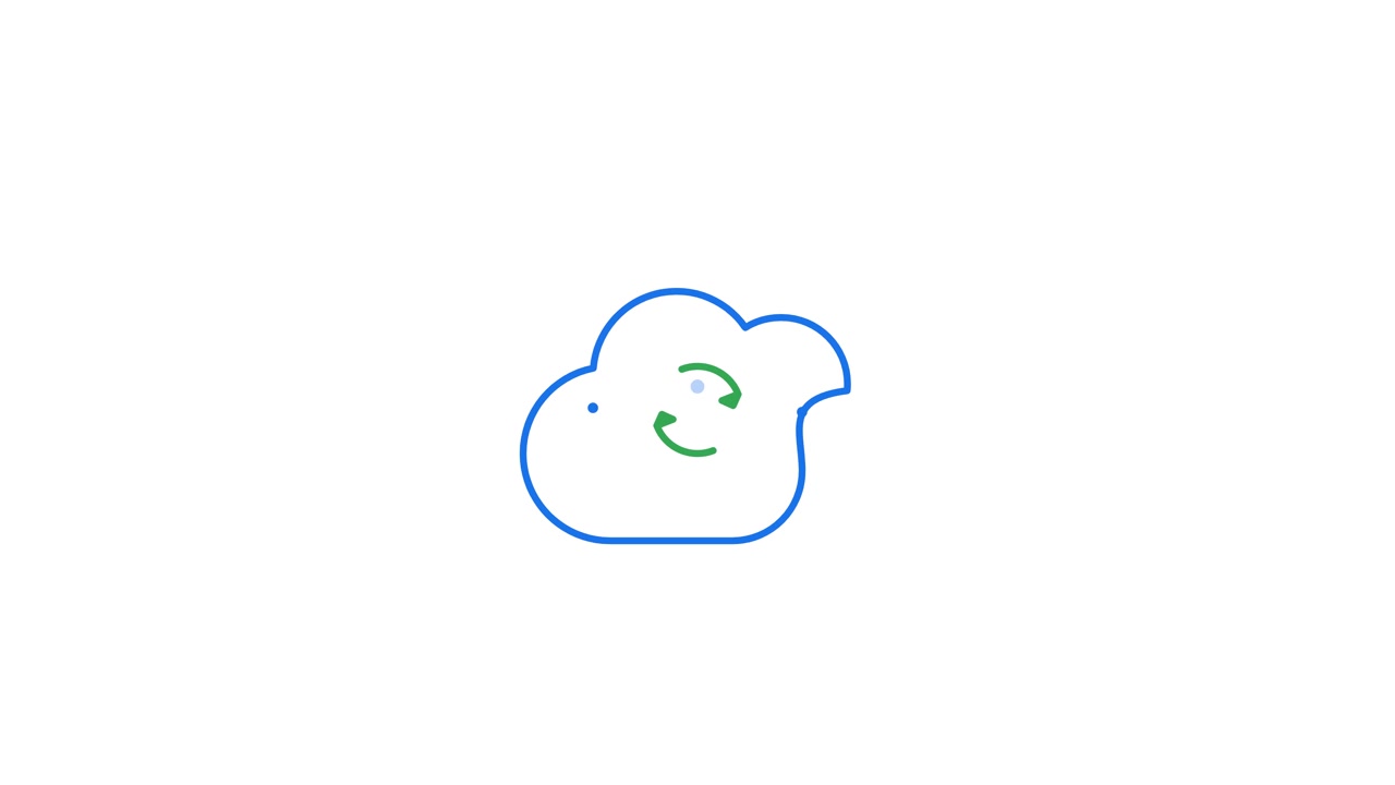 Animated Cloud Icon with Rotating Sync Arrows