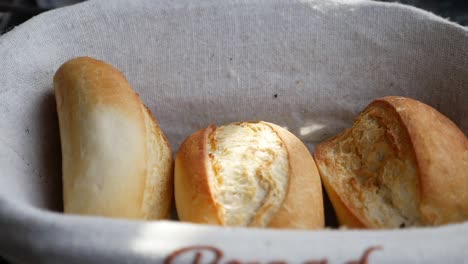 freshly baked rolls in a basket