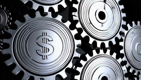 interlocking gears with dollar signs