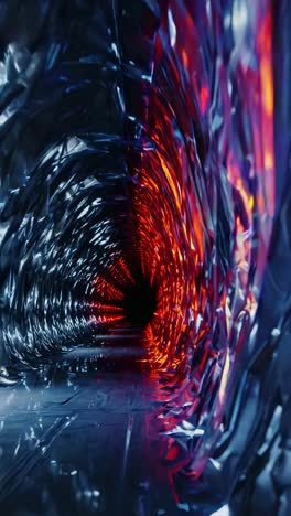 túnel brillante abstracto con papel de aluminio de colores