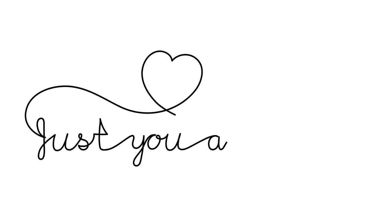 ilustración animada. escritura continua de una línea texto cursivo sólo tú y yo. estilo minimalista dibujado a mano. video 4k