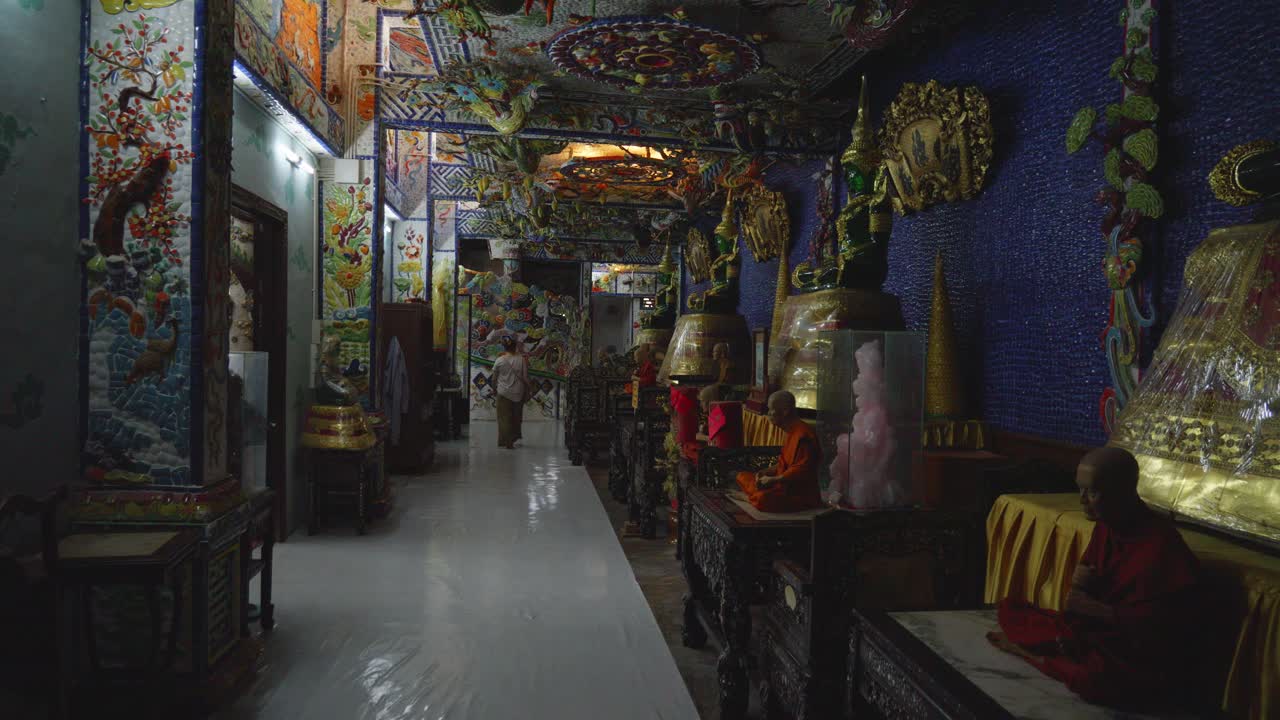 A woman exploring Linh Phuoc Pagoda in Da Lat, Vietnam