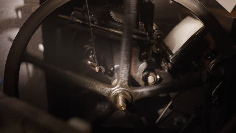vintage printing press in action