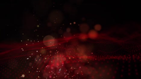 animación de la luz de punto y la malla roja brillante ondeando en un bucle sin costuras