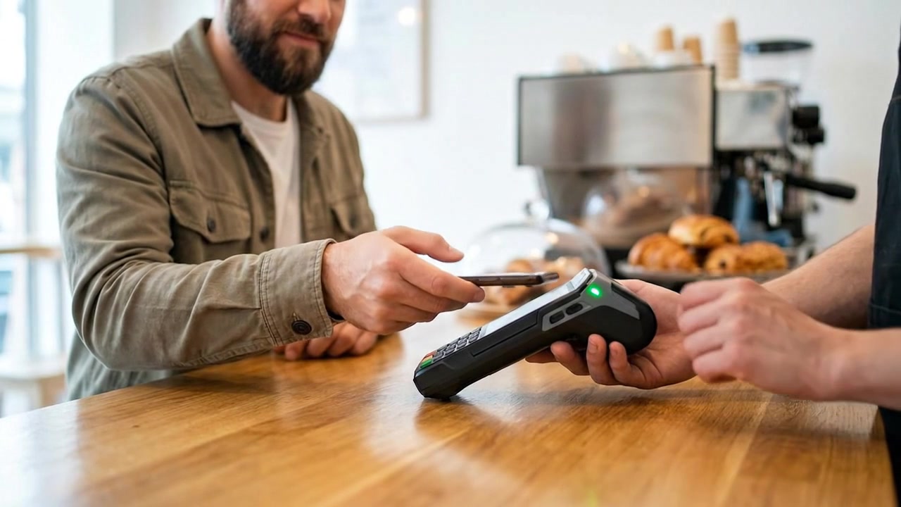 Person using smartphone in daily life and digital communication