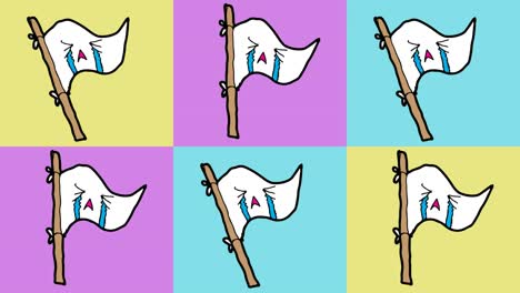 kids drawing pop art seamless background with theme of white flag