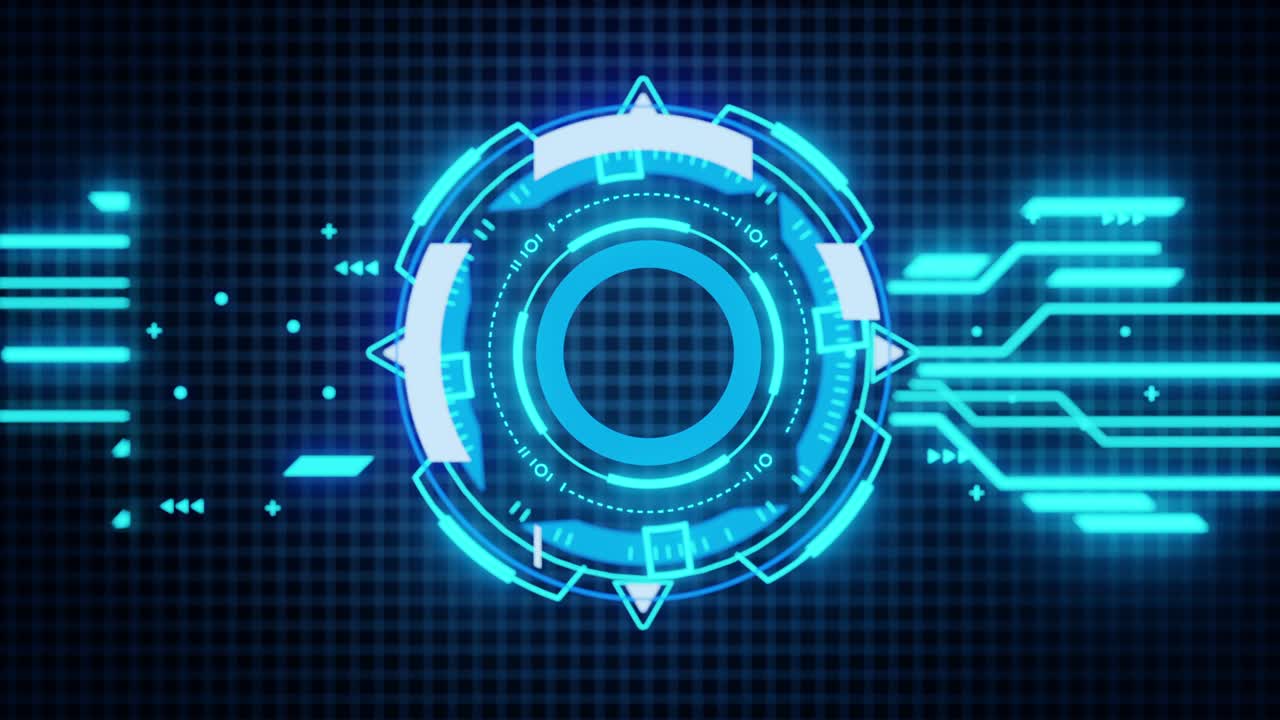 Futuristic interface with a stage in the center circle HUD interface screen Hologram, Sci-fi, Technology background, Sci-fi Technology elements innovation background. science, technology or futuristic.